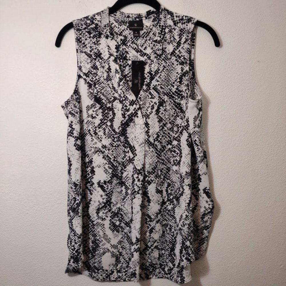 Worthington Snake Skin Sleeveless Blouse NEW S